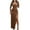 Brown, variant on Leesechin Women's Elegant Pencil Dress Formal Ball Gown Solid Color Slim Fit Wrap Hip Long Sleeve Cocktail Dress
