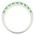 thumbnail image 5 of 0.63 ctw Wedding Band for Women - 14K White Gold Simulated Green Diamond Stackable Eternity Ring, 5 of 6