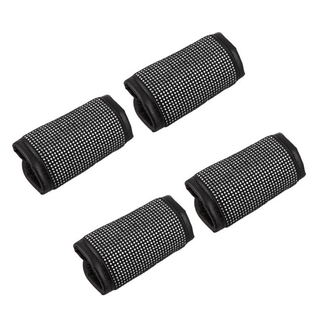 4uds Costoso Coche Accesorio Imitación Diamante Puerta Manija Cubierta Plateado Tono