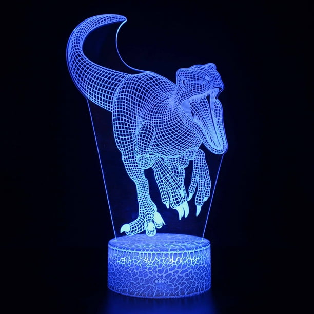 Dinosaur Toys Children 3D Illusion Desk Lamp Remote Control Dinosaur