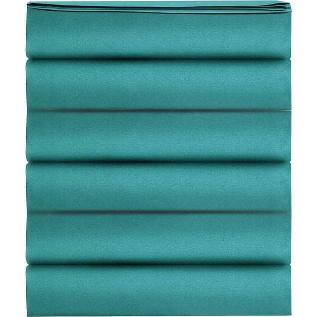 Mocassi Drap Plat 1500 Fils, Lot de 6, Lit Simple, Turquoise