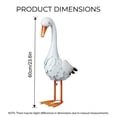 thumbnail image 3 of White Goose Statue For Garden Decor, Large Metal Porch Goose Figurine, Farmhouse Outdoor Yard Art Ornament For Patio Lawn, Weather Resistant Sculpture For Home Decoration (24in), 3 of 9