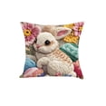 thumbnail image 1 of ERK Easter Decor Easter Embroidery Decorative Cover With 3D Print Floral Pattern For Sofa Couch Bedroom, 1 of 5