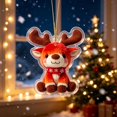 thumbnail image 2 of 2026 Christmas Home Party Decoration Christmas Flat Acrylic Ornaments Cute Mini Hanging Pendants Xmas Tree Decorations Car Interior Rearview Mirror Hanging Decor Festive Small Gift For Holiday, 2 of 7