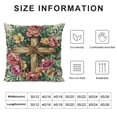 thumbnail image 6 of Nawypu Happy Easter Bunny Decorative Throw Pillow Covers He is Risen Religious Cross Rabbit Porch Patio Outdoor Pillowcase, Rose Floral Flowers Sofa Couch Cushion Case Home Decor 2pc, 6 of 6