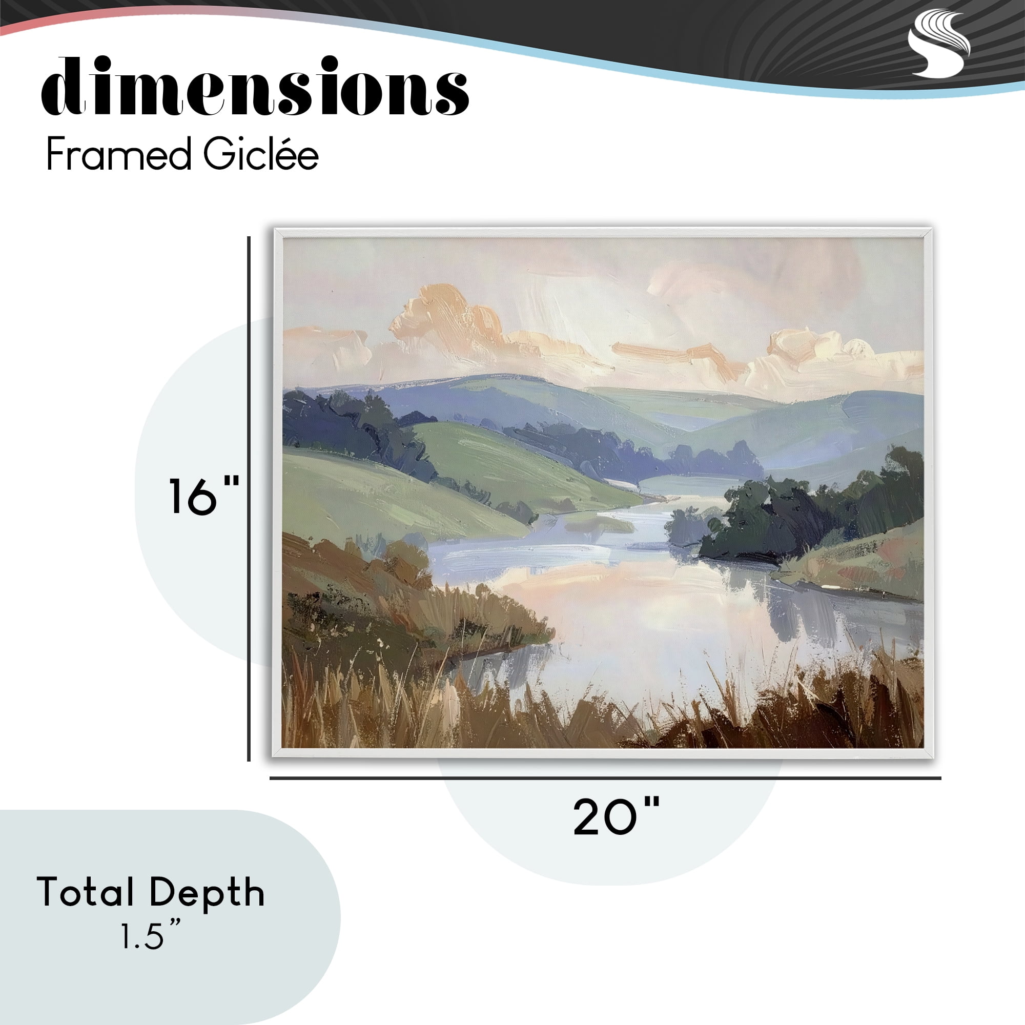 Stupell Industries Muted Distant Mountains White Framed Giclee Art, design by Alonza Saunders