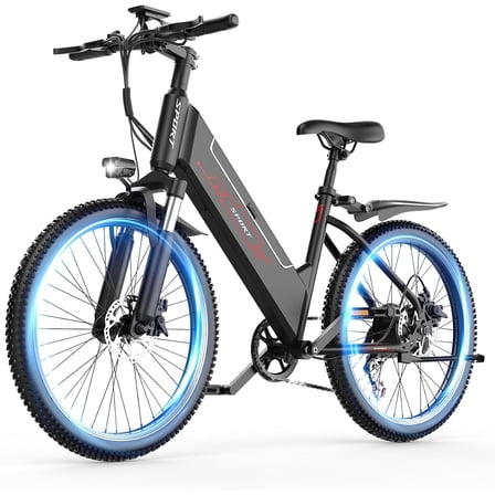 Electric Bike for Adults,1200W Peak Electric Mountain Ebike 25MPH 40Miles,Electric Dirt Bike, 7-Speed, 26" Tires,Removable Battery, Shock Absorber, Commuter E-Bike