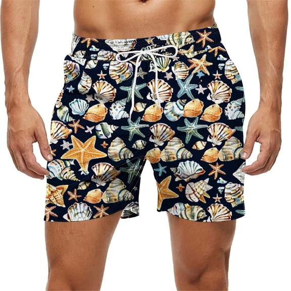 Guluxicc Swim Trunks Men Casual Board Shorts Summer Hawaiian Beach Bathing Suit Quick Dry Swimming Trunks with Pockets