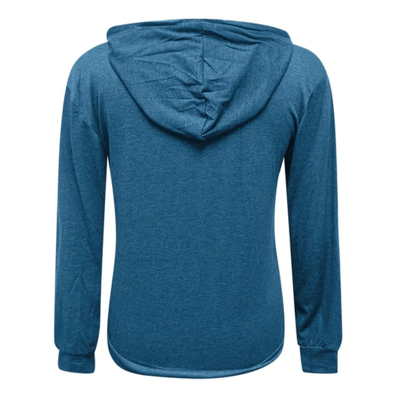 Aayomet Hoodies For Women Plus Size Women's Supersoft Terry Standard-Fit Long-Sleeve Hooded Pullover,Blue XL