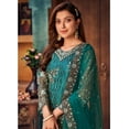 thumbnail image 3 of Eid Ramadan Special Pakistani Salwar Kameez Suits Indian Trouser Pant Dress ( Teal Blue, M - 40 ), 3 of 5