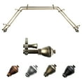 thumbnail image 1 of Malika 13/16" Double Bay Window curtain rod Adjustable 20"-36", 38"-72" - Antique Brass,(ABay-95-4D), 1 of 4