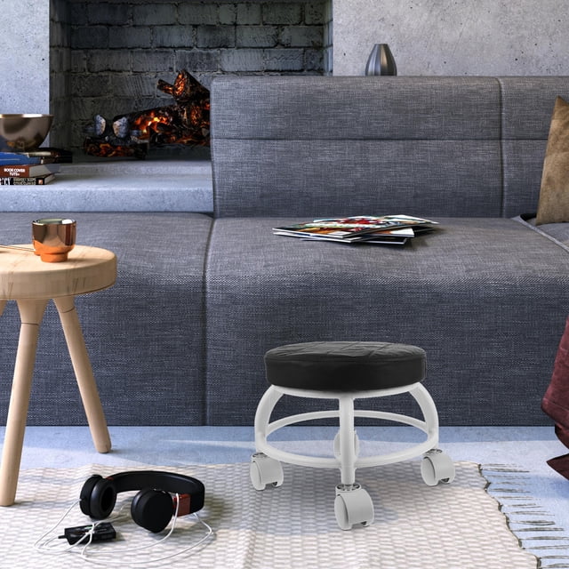 CTIRCHIU Repose-Pieds de Spa Léger Tabouret Rond Roulant Chaise pour Clients 1 Ensemble