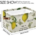 thumbnail image 4 of GZHJMY Lemon Branches Print Foldable Storage Bin Bedroom/Office Rectangular Canvas Basket 14.2"x10.2", 1 PCS Cube Organizer Boxes with Handles for Books/Clothes/Toys, 4 of 7
