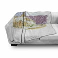 thumbnail image 2 of Landscape Soft Flannel Fleece Throw Blanket, Fine Art Drawing of Desert City, Cozy Plush for Indoor and Outdoor Use, 60" x 80", White Multicolor, by Ambesonne, 2 of 5