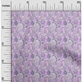 thumbnail image 2 of oneOone Viscose Jersey Dusty Purple Fabric Leaves Sewing Material Print Fabric By The Yard 60 Inch Wide, 2 of 5