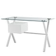 thumbnail image 4 of Modway Stasis Glass Top Office Desk in White, 4 of 4