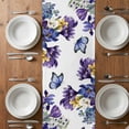 thumbnail image 4 of Table Runner 48 Inches Long for Kitchen Dining, Spring Floral Dresser Scarf Farmhouse, Dining Table Decorations for Wedding/Parties, Purple Tulips Hydrangeas Butterflies Flowers 13 x 48 In, 4 of 8