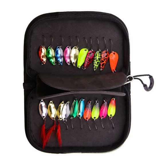 Necvior 20pcs Fishing Spoons Lures Metal Lures Baits Set for Trout Bass Casting Spinner