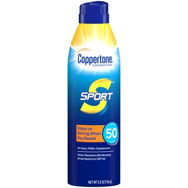 Coppertone Sport Sunscreen Spray, SPF 50 Spray Sunscreen, 5.5 Oz