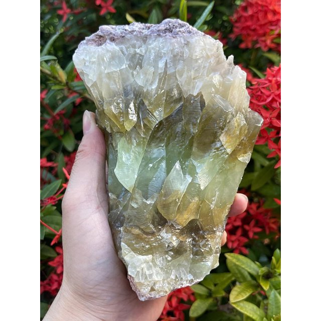 Extra Large Green Calcite Rough Natural Stones, Raw Calcite Green Crystals (1-2 Pounds)