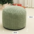 thumbnail image 3 of Round Stuffed Pouf Ottoman for Foot Rest, Storage Ottoman Pouf Foot Stool Cushion, Faux Fur Poufs with Foam Chunk Filling, 26 X 18 Inch Floor Chair for Living Room Bedroom Home Decor, Green, 3 of 14