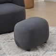thumbnail image 4 of 34" Boucle Swivel Barrel Chair with 23" Ottoman Set, Fully Assembled Set of Sherpa Accent Chair and Footrest, Modern Comfy Armchair and Footstool for Living Room and Bedroom, Dark Grey, 4 of 10
