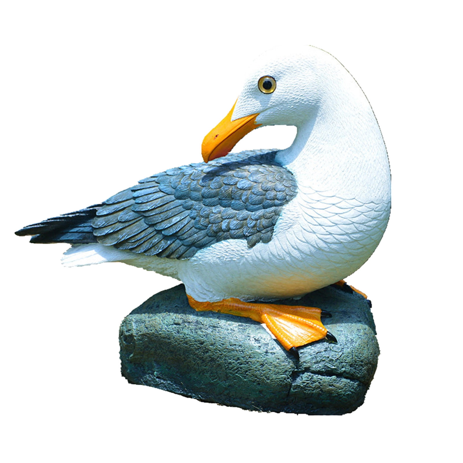 Real Seagull Outdoor Sculpture,Garden Bird Statue,Beach Statue Decor,Resin Animal Seabird Ornaments,Coastal Beach Decor,Patio Decor for Outdoor Table Decorfor Garden,Terrace,Lawn,Yard
