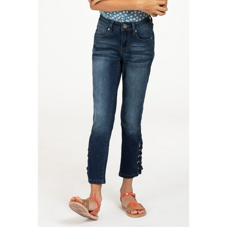 Girl's Denim Ankle Jean with Side Slit 