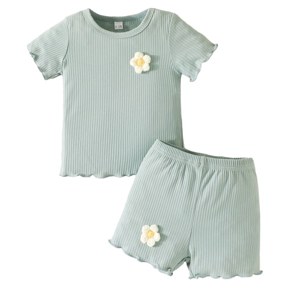 Futezty Girls Summer Outfits, 4th of July Baby Girl Outfits Toddler Girls Summer Clothes 1T 2T 3T 4T 5T Short Sleeve Letter Print Tank Tops Shorts Kids Baby Girls Outfits Sets