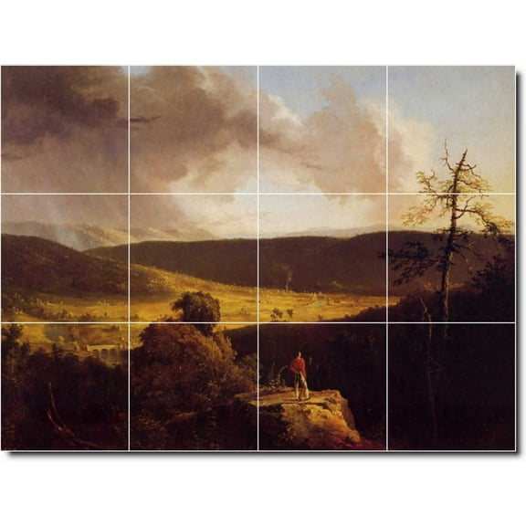 Ceramic Tile Mural-Thomas Cole Landscapes Painting 498. 17" w x 12.75" h using (12) 4.25 x 4.25 ceramic tiles