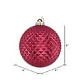 thumbnail image 2 of Vickerman 4" Berry Red Durian Glitter Ball Ornament, 6 per Bag, 2 of 3
