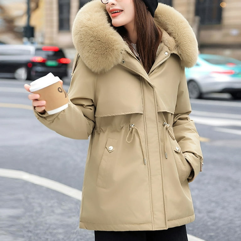 Breezora Short Puffer Jacket for Women Warm Thickened Lined