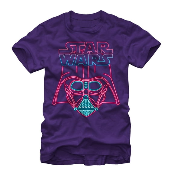 Men's Star Wars Darth Vader Sign  Graphic Tee Purple 2X Large