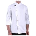 thumbnail image 1 of HBFAGFB Mens Long Sleeve T Shirts Work Clothes Light and Breathable Restaurant Button Tops White Size XXXXL, 1 of 4