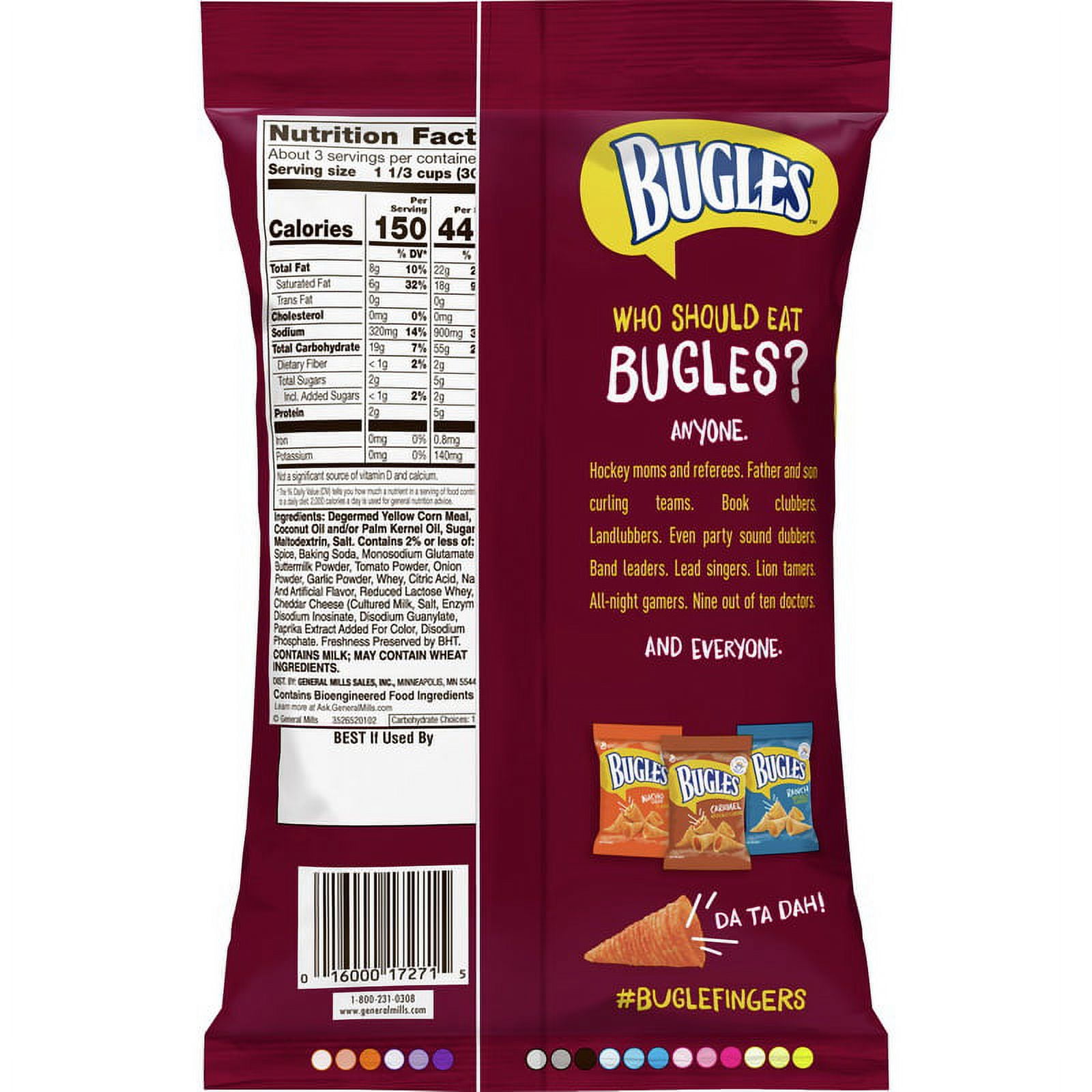 Bugles Chili Cheese Corn Snacks, 3 oz. (Pack of 6)