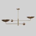 thumbnail image 2 of Mid Century Two Curved Shade Handmade Pendant Mid Century Modern Raw Brass Sputnik chandelier, 2 of 6