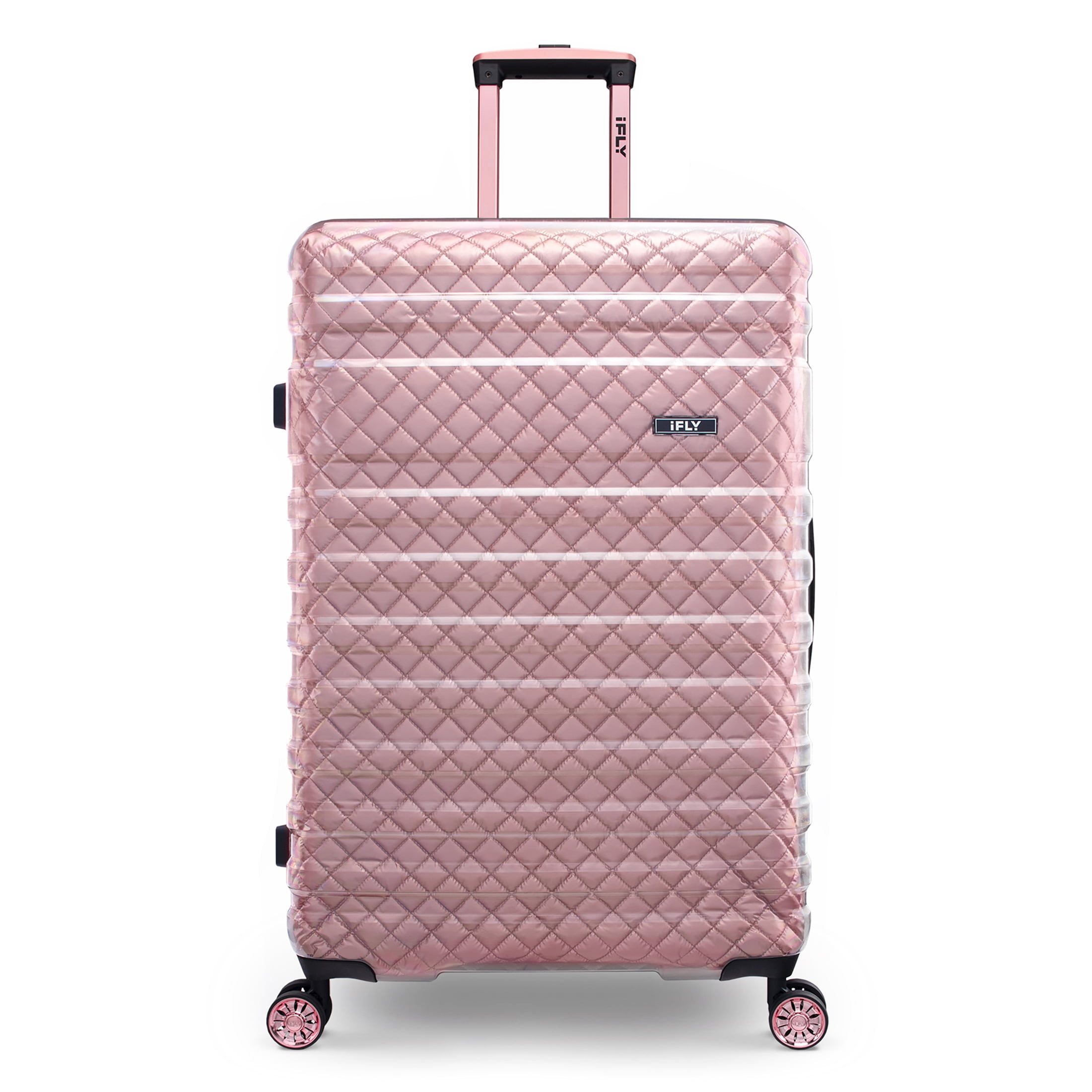 IFLY Hardside Spectre Versus Clear Luggage 28" Checked Luggage, Rose