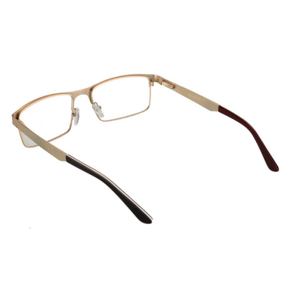 Photochromic Reading Glasses 3.25, Metal Resbyopic Glasses for Men, Square Spring Hinge Gold Sunglasses Readers +3.25 UV (Photochromic Gray)