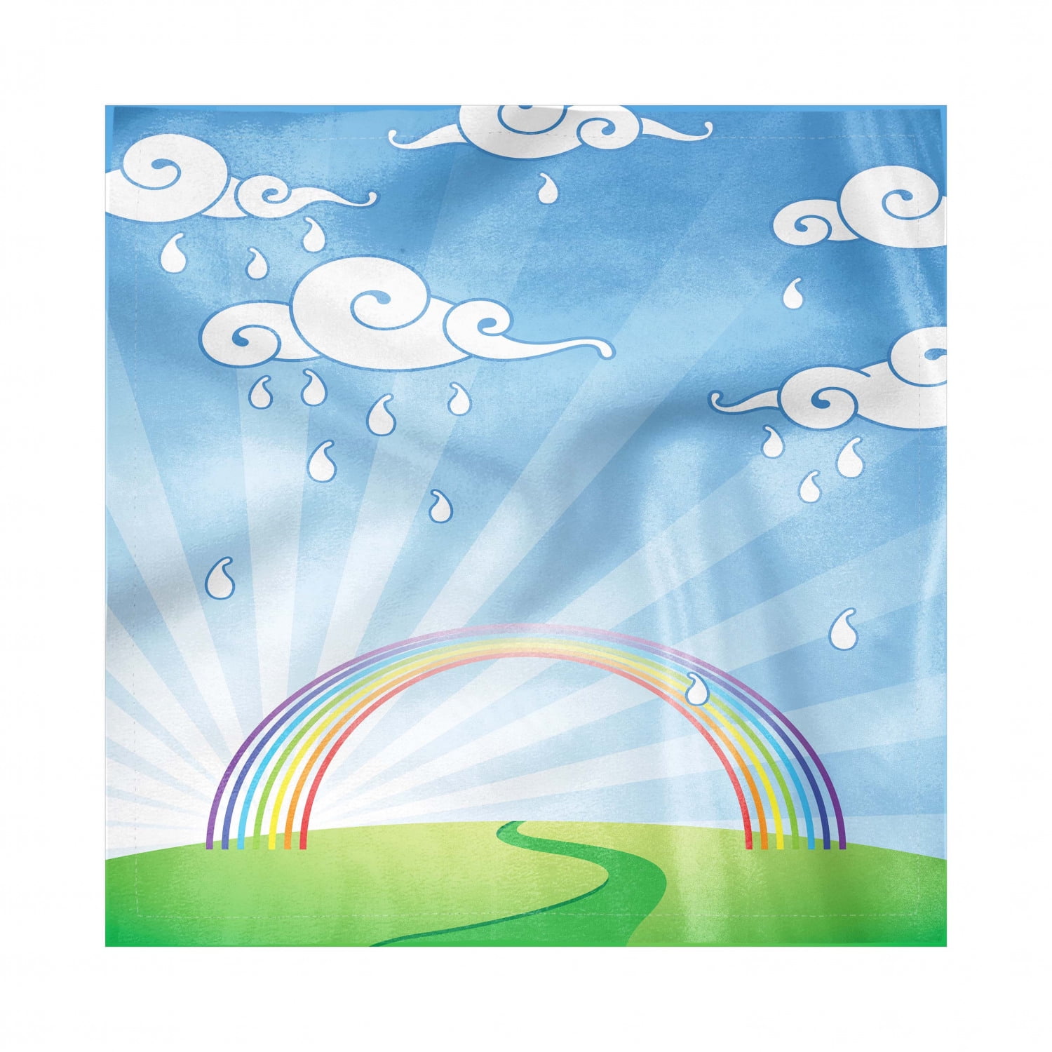 Cloud Decorative Satin Napkins Set Of 4 Colorful Arc Of Rainbow With Beams Behind The Hill Cloudy Weather Landscape Design Square Fabric Party Dinner Napkin 18 Multicolor By Ambesonne Walmart Com