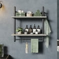 thumbnail image 3 of Bestier 24" Kitchen Wall Shelves 2-Tier Floating Shelves for Bathroom, Bedroom, Retro Grey Oak, 3 of 8