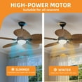 thumbnail image 4 of Craftian 52" 5-Blade Tropical Ceiling Fan with LED Light & Multi-Functional Remote, 6 Quiet DC Motor Speeds, Reversible for Indoor and Outdoor Spaces, Walnut, 4 of 9