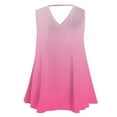 thumbnail image 3 of GA WEIHUA Women's Plus Size Tunic Tank Tops Summer Sleeveless Gradient Color Block Shirts Casual V Neck Camisole Flowy T Shirts(Pink,XXL), 3 of 5