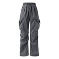 thumbnail image 5 of Men's Baggy Cargo Pants Loose Fit Drawstring Parachute Pants Mens Summer Pants Dark Gray M, 5 of 6