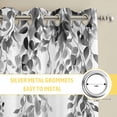 thumbnail image 6 of Grey Eucalyptus Kitchen Curtains Window Panels, Weeping Botanical Leaf Watercolor Insulated Window Treatment Curtain, Grommet Curtains for Bedroom/Living Room/Bathroom, 2 Piece 52"Wx63"L, 6 of 8
