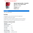 thumbnail image 2 of Right Tail Light Assembly - Compatible with 2010 - 2013 Toyota Tundra 2011 2012, 2 of 2