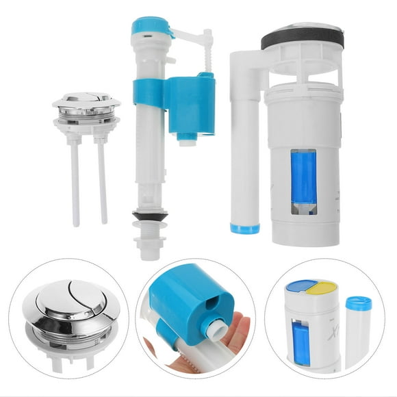 OULII 1Set Toilet Flush Valve Replacement Kit with Universal Inlet Valve and Flush Button for Old Style Toilets