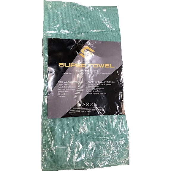 GREEN Speed Shine Microfiber Towel 16" x 16" 300 grams per square meter [NAM-SH300G-12], 12 Pack