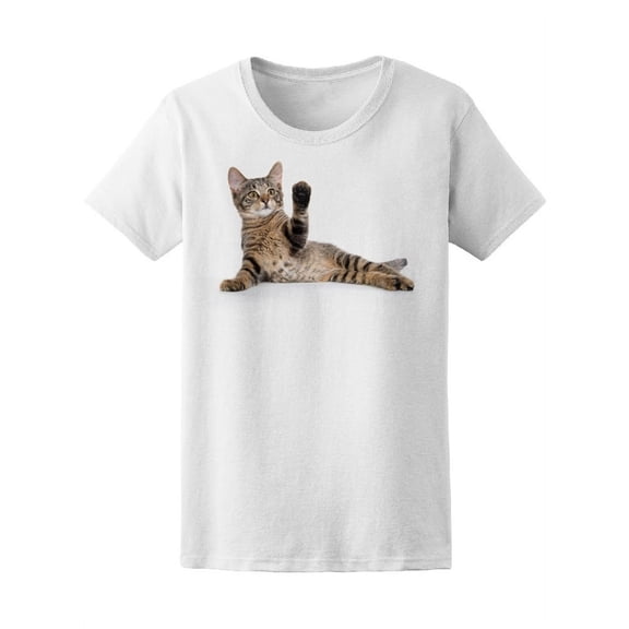 Cute Striped Tabby Kitten T-Shirt Women -Image by Shutterstock, Female Small