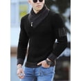 thumbnail image 1 of Suéter de hombre de talla grande de otoño, jersey de manga larga, bufanda de moda, suéter de cuello alto para hombre integrado, 1 of 6