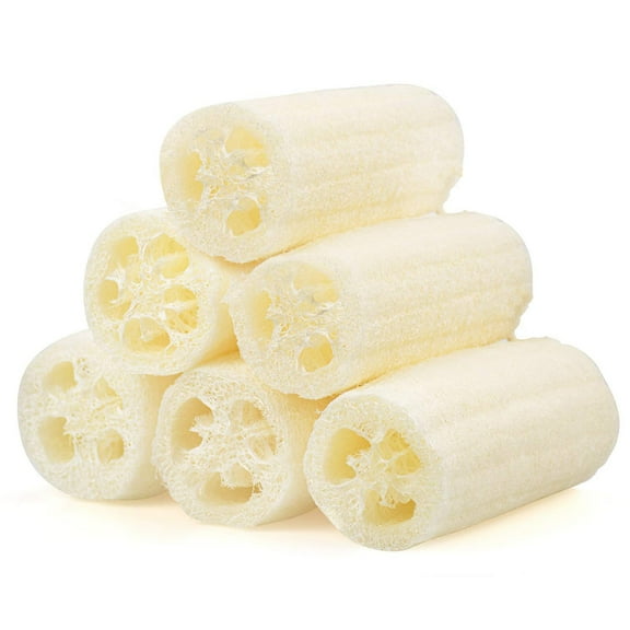 Visland 6 Pack Natural Organic Loofah Sponge, Premium Eco-Friendly Egyptian Shower Loofah Sponge, Body Scrubber Brush for Men/Women
